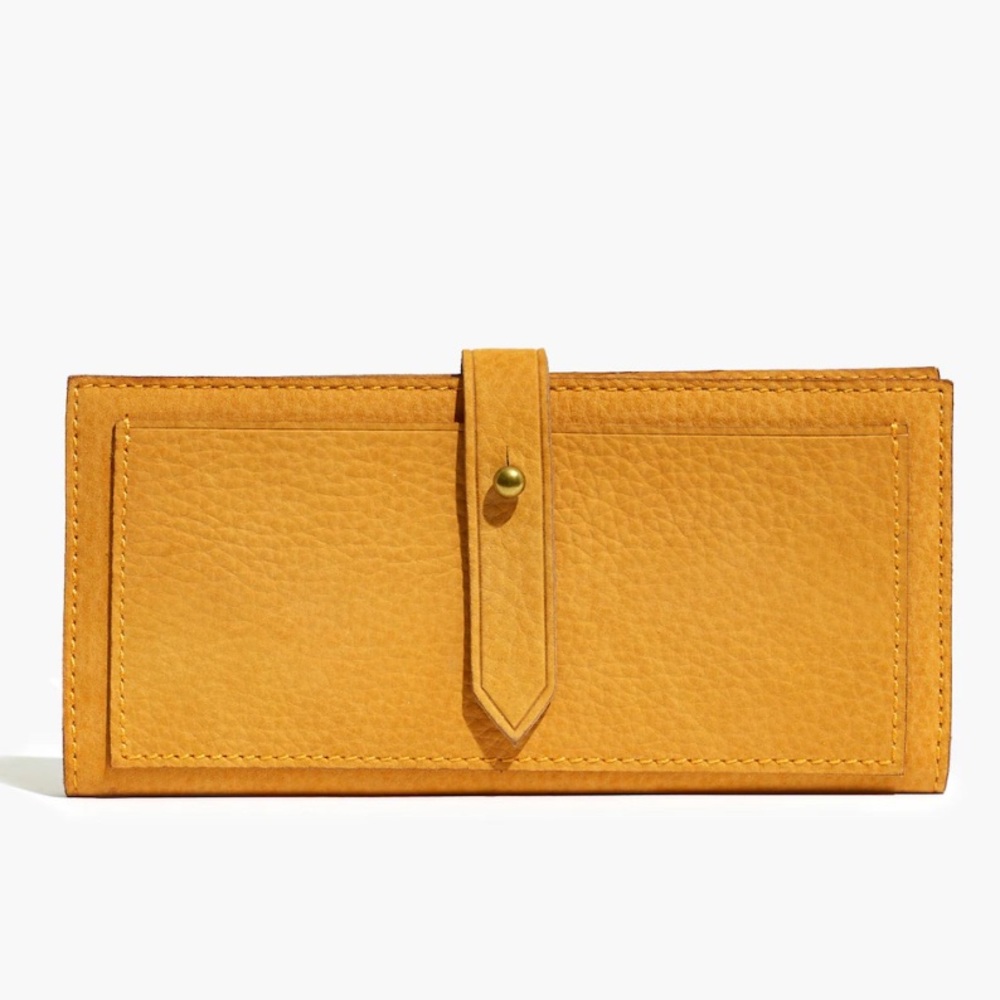 Madewell yellow leather post wallet
